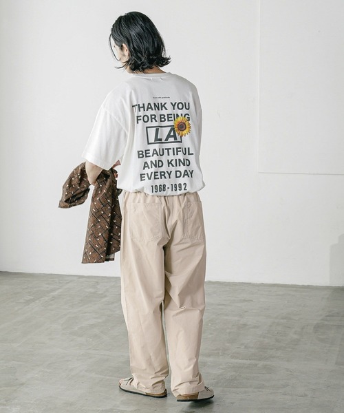 BAYFLOW（ベイフロー）の「コットンナイロンワイドテーパードパンツ（その他パンツ・メンズ・ナチュラル/ブラック・LARGE/MEDIUM）」の8枚目の写真