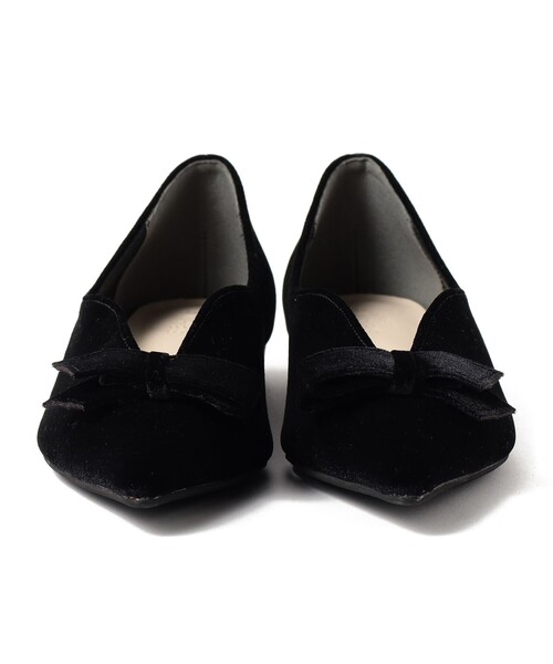 BEAMS HEART（ビームスハート）の「ベロア リボン パンプス（パンプス・レディース・ブラック/グレー・MEDIUM/SMALL/LARGE）」の7枚目の写真