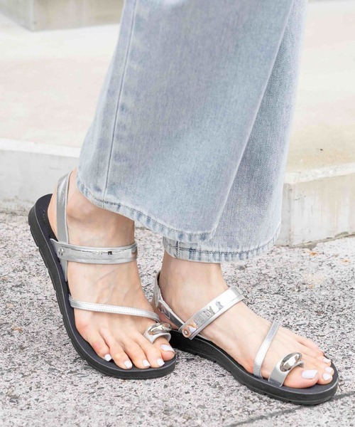 GLOBAL WORK（グローバルワーク）の「らくっションメタルサンダル/494071（サンダル・レディース・ブラウン/ブラック/シルバー/アイボリー・LARGE/MEDIUM）」の4枚目の写真