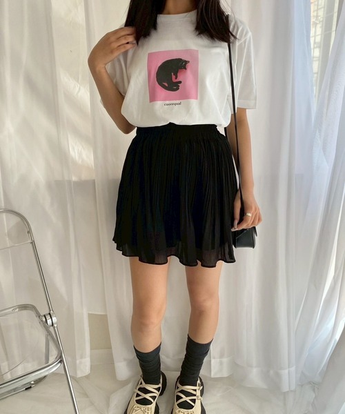 cuorequal(クオレコール)の「黒猫フォト半袖Tシャツ(Tシャツ/カットソー・レディース・B/A/D/C・MEDIUM)」の8枚目の写真