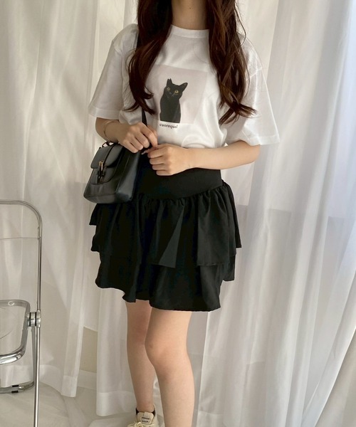 cuorequal(クオレコール)の「黒猫フォト半袖Tシャツ(Tシャツ/カットソー・レディース・B/A/D/C・MEDIUM)」の9枚目の写真