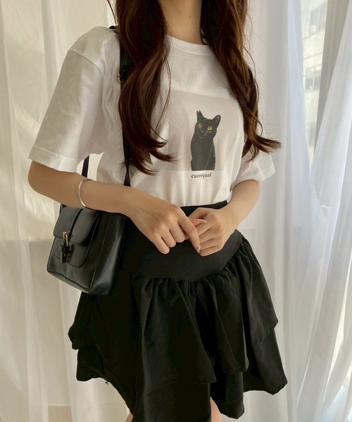 cuorequal(クオレコール)の「黒猫フォト半袖Tシャツ(Tシャツ/カットソー・レディース・B/A/D/C・MEDIUM)」の10枚目の写真