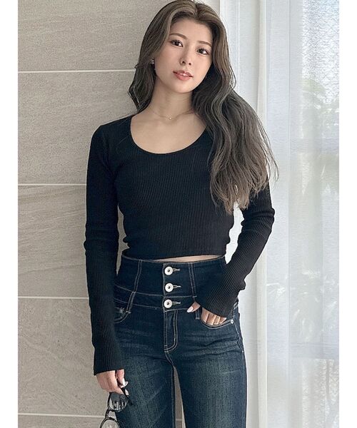 GYDA（ジェイダ）の「レオパードBACKリボンテレコロンＴ（Tシャツ/カットソー・レディース・オフホワイト/ブラック・FREE）」の19枚目の写真