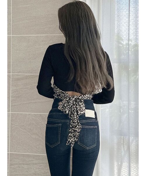 GYDA（ジェイダ）の「レオパードBACKリボンテレコロンＴ（Tシャツ/カットソー・レディース・オフホワイト/ブラック・FREE）」の21枚目の写真