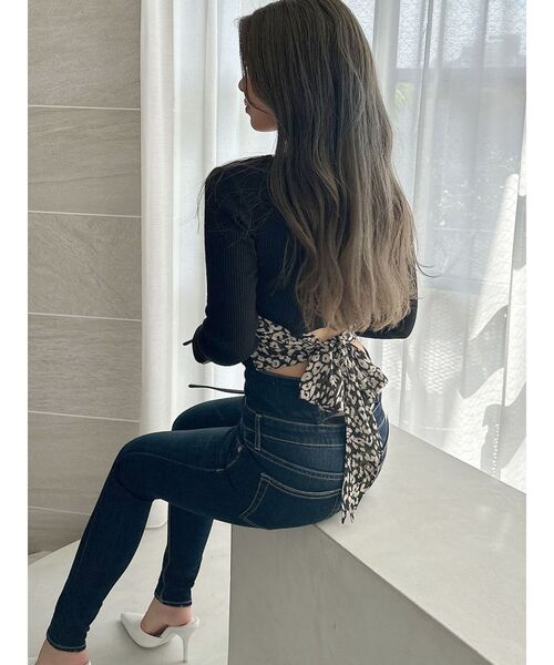 GYDA（ジェイダ）の「レオパードBACKリボンテレコロンＴ（Tシャツ/カットソー・レディース・オフホワイト/ブラック・FREE）」の22枚目の写真