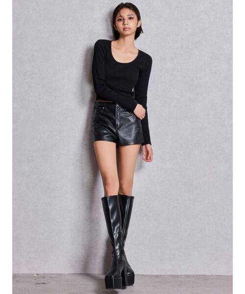 GYDA（ジェイダ）の「レオパードBACKリボンテレコロンＴ（Tシャツ/カットソー・レディース・オフホワイト/ブラック・FREE）」の9枚目の写真