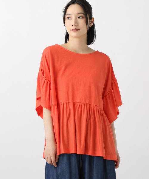 studio CLIP(スタディオクリップ)の「《natural by clip》鹿の子ギャザープルオーバー(Tシャツ/カットソー・レディース・ブルー/オレンジ/ブラック・FREE)」の12枚目の写真