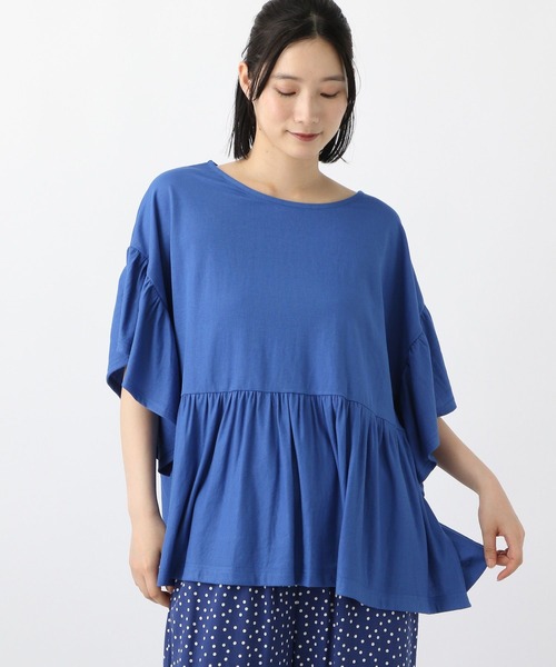 studio CLIP(スタディオクリップ)の「《natural by clip》鹿の子ギャザープルオーバー(Tシャツ/カットソー・レディース・ブルー/オレンジ/ブラック・FREE)」の17枚目の写真