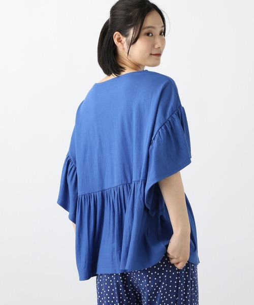 studio CLIP(スタディオクリップ)の「《natural by clip》鹿の子ギャザープルオーバー(Tシャツ/カットソー・レディース・ブルー/オレンジ/ブラック・FREE)」の18枚目の写真