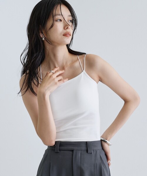 GALLEST(ギャレスト)の「【一部店舗限定】カップ付きバッククロスキャミソール(タンクトップ・レディース・ブラック/ブラウン系その他/ホワイト系・38)」の13枚目の写真