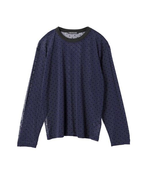 mizuiroind（ミズイロインド）の「mizuiro ind メッシュドットクルーネックプルオーバー（Tシャツ/カットソー・レディース・ブラック/ブラウン/ネイビー・FREE）」の3枚目の写真
