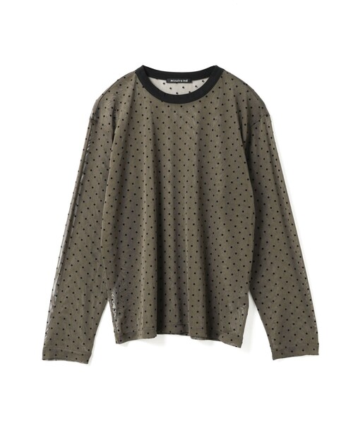 mizuiroind（ミズイロインド）の「mizuiro ind メッシュドットクルーネックプルオーバー（Tシャツ/カットソー・レディース・ブラック/ブラウン/ネイビー・FREE）」の2枚目の写真