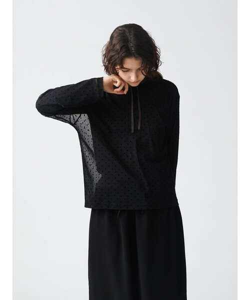 mizuiroind（ミズイロインド）の「mizuiro ind メッシュドットクルーネックプルオーバー（Tシャツ/カットソー・レディース・ブラック/ブラウン/ネイビー・FREE）」の16枚目の写真