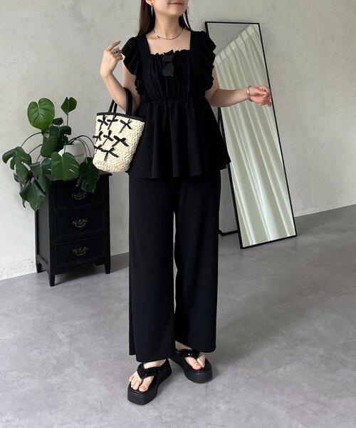 ella selectshop オールインワン　ブラック ENFOLD - ENFOLD SKIPPER ALL-IN-ONE ブラック オールインワンの