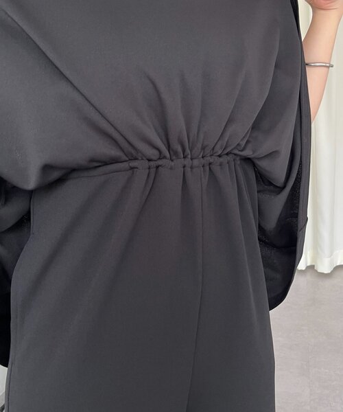 prose verse(プロズヴェール)の「フロントギャザーストレッチフリルペプラムオールインワン(つなぎ/オールインワン・レディース・ブラック・LARGE/MEDIUM/PL/PM)」の20枚目の写真