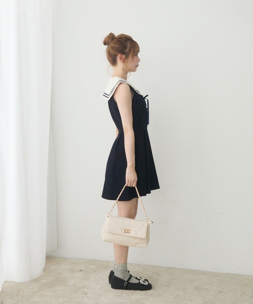 （美品）ダーリッチ　首周り取り外し可能♡ノースリーブワンピース セーラーノースリーブワンピース（ワンピース）｜TITTY&CO