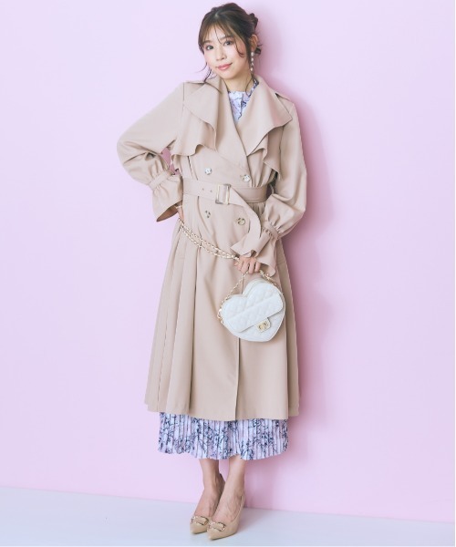 marun(マルン)の「<大きいサイズ>フラワープリントプリーツデザイン長袖ワンピース marun(ワンピース・レディース・ブルー系/グレー系/パープル系・5L/4L/3L/LL/L)」の13枚目の写真