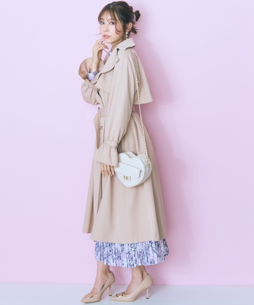 marun(マルン)の「<大きいサイズ>フラワープリントプリーツデザイン長袖ワンピース marun(ワンピース・レディース・ブルー系/グレー系/パープル系・5L/4L/3L/LL/L)」の15枚目の写真