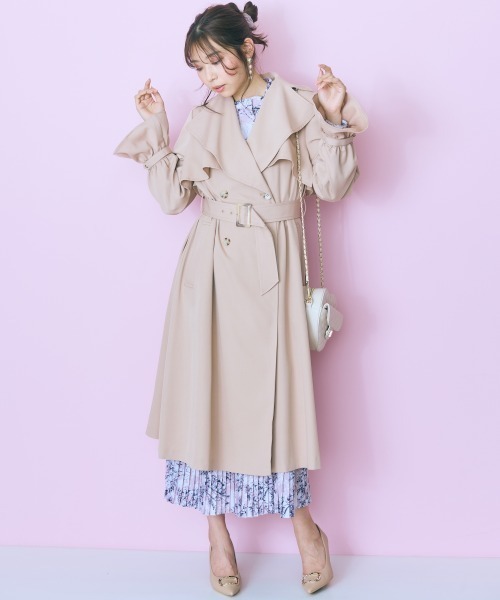 marun(マルン)の「<大きいサイズ>フラワープリントプリーツデザイン長袖ワンピース marun(ワンピース・レディース・ブルー系/グレー系/パープル系・5L/4L/3L/LL/L)」の18枚目の写真