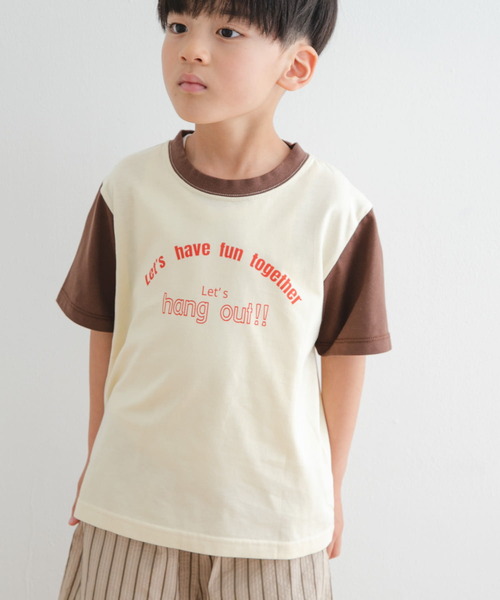 URBAN RESEARCH DOORS（アーバンリサーチドアーズ）の「『WEB/一部店舗限定サイズ』配色ロゴTシャツ(KIDS)（Tシャツ/カットソー・キッズ・アイボリー/ブルー・105/120/135/150）」の2枚目の写真
