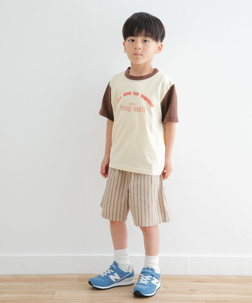 URBAN RESEARCH DOORS（アーバンリサーチドアーズ）の「『WEB/一部店舗限定サイズ』配色ロゴTシャツ(KIDS)（Tシャツ/カットソー・キッズ・アイボリー/ブルー・105/120/135/150）」の3枚目の写真