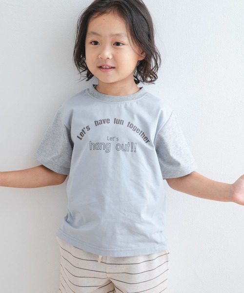 URBAN RESEARCH DOORS（アーバンリサーチドアーズ）の「『WEB/一部店舗限定サイズ』配色ロゴTシャツ(KIDS)（Tシャツ/カットソー・キッズ・アイボリー/ブルー・105/120/135/150）」の8枚目の写真