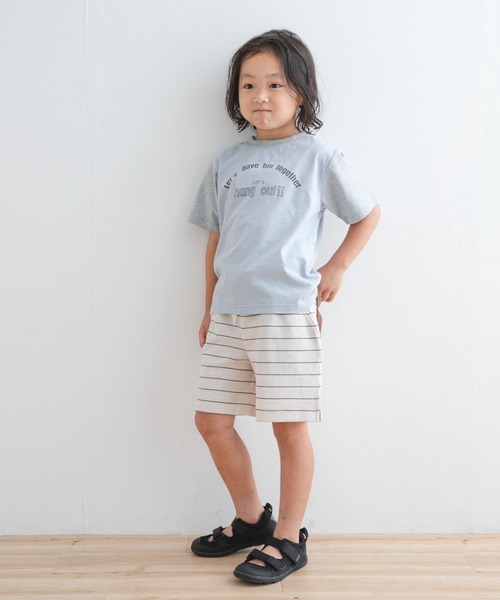 URBAN RESEARCH DOORS（アーバンリサーチドアーズ）の「『WEB/一部店舗限定サイズ』配色ロゴTシャツ(KIDS)（Tシャツ/カットソー・キッズ・アイボリー/ブルー・105/120/135/150）」の10枚目の写真