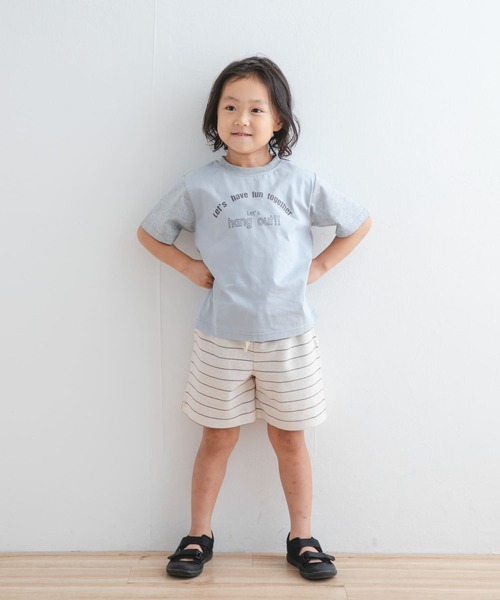 URBAN RESEARCH DOORS（アーバンリサーチドアーズ）の「『WEB/一部店舗限定サイズ』配色ロゴTシャツ(KIDS)（Tシャツ/カットソー・キッズ・アイボリー/ブルー・105/120/135/150）」の13枚目の写真