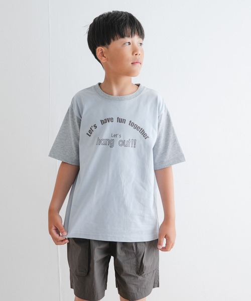 URBAN RESEARCH DOORS（アーバンリサーチドアーズ）の「『WEB/一部店舗限定サイズ』配色ロゴTシャツ(KIDS)（Tシャツ/カットソー・キッズ・アイボリー/ブルー・105/120/135/150）」の16枚目の写真