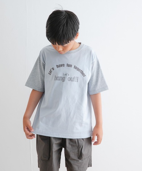 URBAN RESEARCH DOORS（アーバンリサーチドアーズ）の「『WEB/一部店舗限定サイズ』配色ロゴTシャツ(KIDS)（Tシャツ/カットソー・キッズ・アイボリー/ブルー・105/120/135/150）」の17枚目の写真