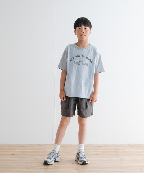 URBAN RESEARCH DOORS（アーバンリサーチドアーズ）の「『WEB/一部店舗限定サイズ』配色ロゴTシャツ(KIDS)（Tシャツ/カットソー・キッズ・アイボリー/ブルー・105/120/135/150）」の19枚目の写真