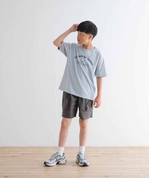 URBAN RESEARCH DOORS（アーバンリサーチドアーズ）の「『WEB/一部店舗限定サイズ』配色ロゴTシャツ(KIDS)（Tシャツ/カットソー・キッズ・アイボリー/ブルー・105/120/135/150）」の20枚目の写真
