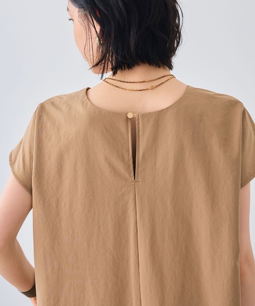 CROSS FUNCTION（クロスファンクション）の「《UV/吸水速乾》エブ楽 Vネックフレンチスリーブワンピース【CROSS FUNCTION/クロスファンクション】（ワンピース・レディース・ブラック/ベージュ・L/M）」の17枚目の写真