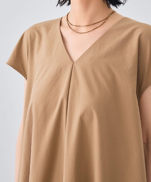 CROSS FUNCTION（クロスファンクション）の「《UV/吸水速乾》エブ楽 Vネックフレンチスリーブワンピース【CROSS FUNCTION/クロスファンクション】（ワンピース・レディース・ブラック/ベージュ・L/M）」の16枚目の写真