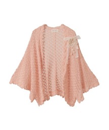 【美品】ピンクハウス✨コサージュ付きニットケープ　袖あり　ショール　軽量 PINK HOUSE｜ピンクハウスの通販 - ZOZOTOWN