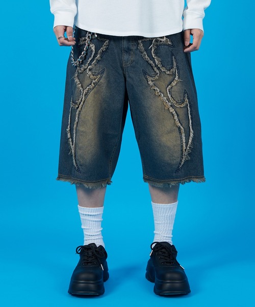 improves(インプローブス)の「バイアス&トライバル 5ポケット ショーツ(その他パンツ・メンズ・ブラック/ネイビー系/ネイビー/ブラック系・MEDIUM/LARGE)」の4枚目の写真