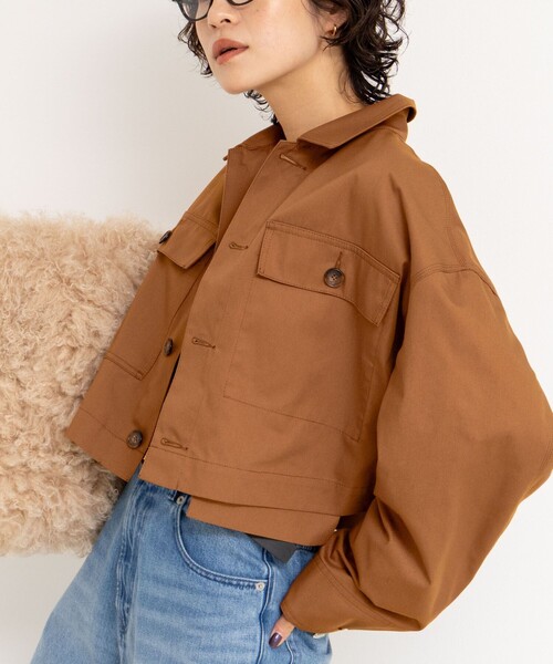 Rie Miller（リエミラー）の「ウォッシャブルワークジャケット（ブルゾン・レディース・ブラック/キャメル・38）」の3枚目の写真