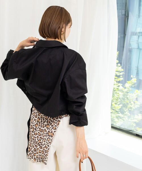 Rie Miller（リエミラー）の「ウォッシャブルワークジャケット（ブルゾン・レディース・ブラック/キャメル・38）」の9枚目の写真