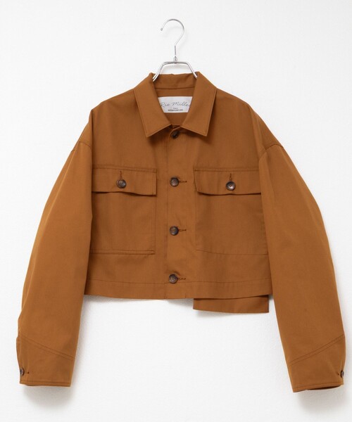 Rie Miller（リエミラー）の「ウォッシャブルワークジャケット（ブルゾン・レディース・ブラック/キャメル・38）」の11枚目の写真