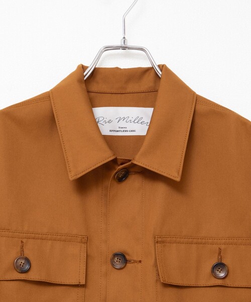 Rie Miller（リエミラー）の「ウォッシャブルワークジャケット（ブルゾン・レディース・ブラック/キャメル・38）」の12枚目の写真