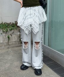 CIAOPANIC | サイドフリルダメージスウェットパンツ(その他パンツ)