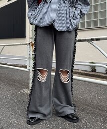 CIAOPANIC | サイドフリルダメージスウェットパンツ(その他パンツ)