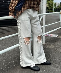 CIAOPANIC | サイドフリルダメージスウェットパンツ(その他パンツ)
