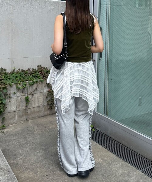 CIAOPANIC(チャオパニック)の「サイドフリルダメージスウェットパンツ(その他パンツ・レディース・ライトグレー/チャコールグレー/ネイビー/グレー・1/0)」の10枚目の写真