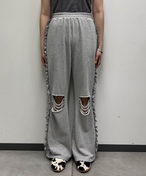 CIAOPANIC(チャオパニック)の「サイドフリルダメージスウェットパンツ(その他パンツ・レディース・ライトグレー/チャコールグレー/ネイビー/グレー・1/0)」の14枚目の写真
