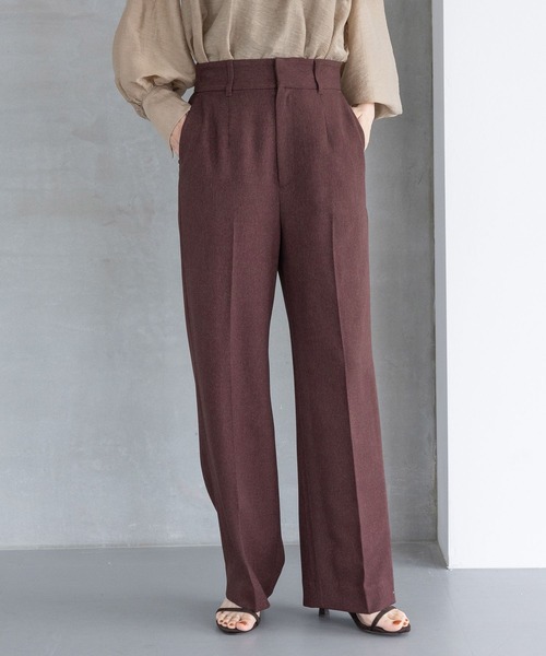 A part by（アパートバイ）の「【セットアップ対応】Ｗライクストレートパンツ（スラックス・レディース・ブラウン系その他/ネイビー/グレー系その他4・MEDIUM/SMALL）」の2枚目の写真