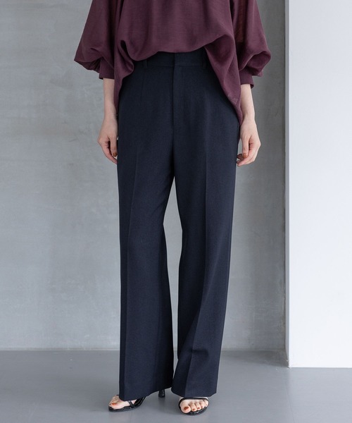 A part by（アパートバイ）の「【セットアップ対応】Ｗライクストレートパンツ（スラックス・レディース・ブラウン系その他/ネイビー/グレー系その他4・MEDIUM/SMALL）」の3枚目の写真