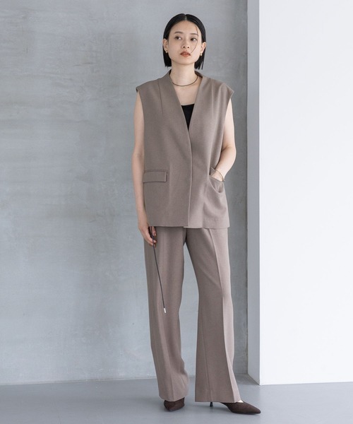 A part by（アパートバイ）の「【セットアップ対応】Ｗライクストレートパンツ（スラックス・レディース・ブラウン系その他/ネイビー/グレー系その他4・MEDIUM/SMALL）」の4枚目の写真