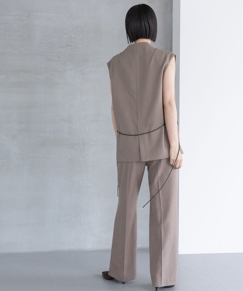 A part by（アパートバイ）の「【セットアップ対応】Ｗライクストレートパンツ（スラックス・レディース・ブラウン系その他/ネイビー/グレー系その他4・MEDIUM/SMALL）」の5枚目の写真