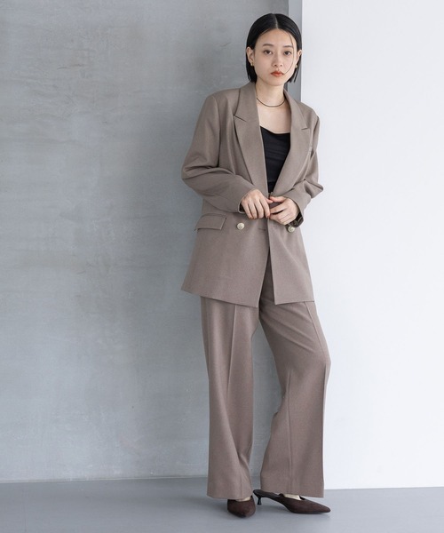 A part by（アパートバイ）の「【セットアップ対応】Ｗライクストレートパンツ（スラックス・レディース・ブラウン系その他/ネイビー/グレー系その他4・MEDIUM/SMALL）」の6枚目の写真